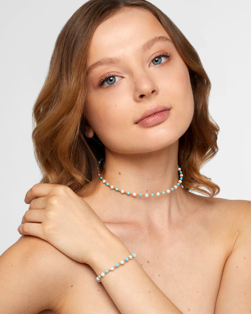 
                  
                    Carmel Multi Turquoise Mini Pearl Bracelet
                  
                