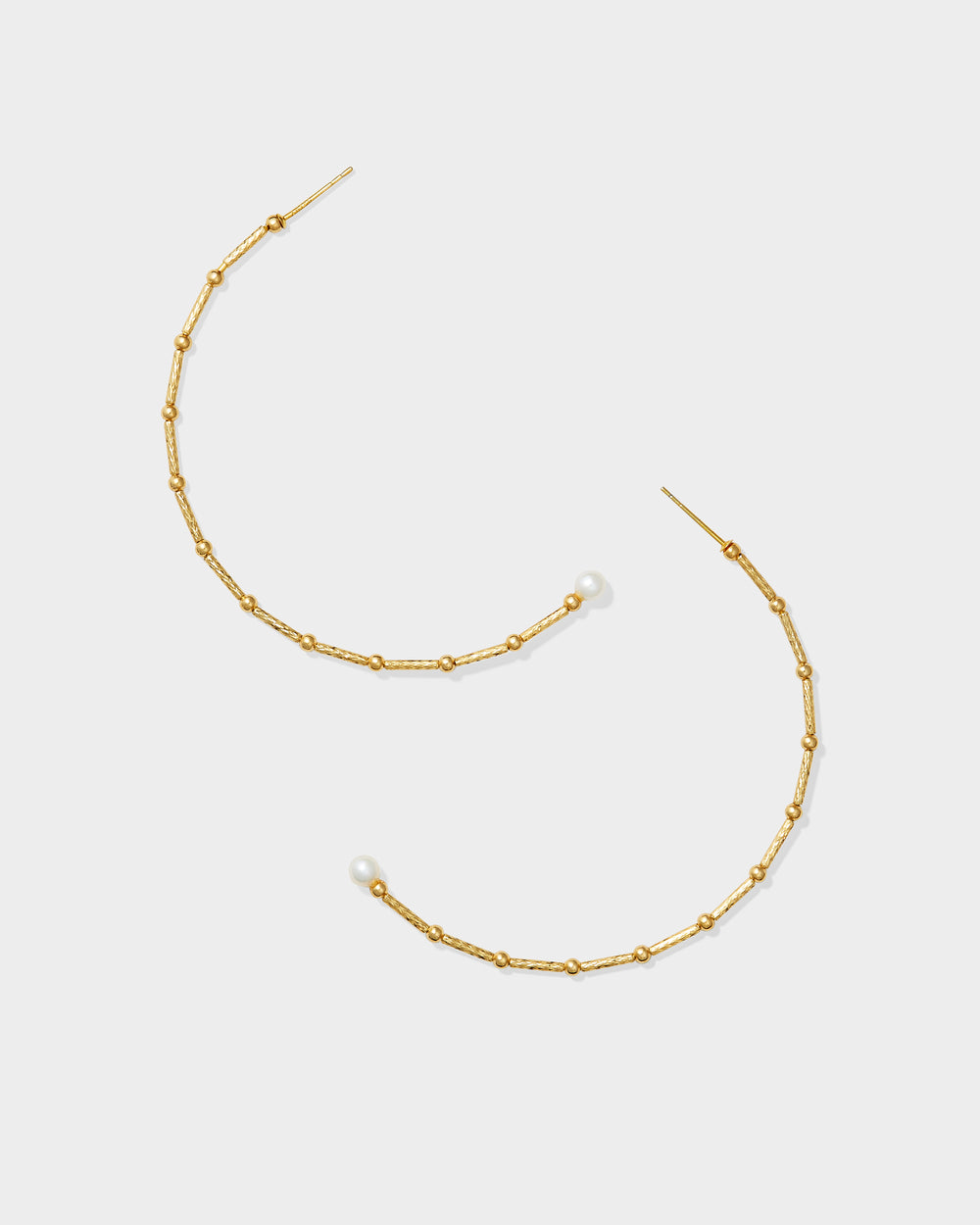 Sakura Gold Prism Small Pearl Hoops