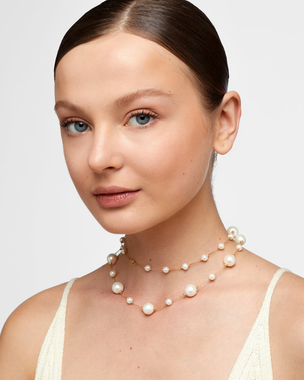 Galatea Multi Pearl Double Long Necklace